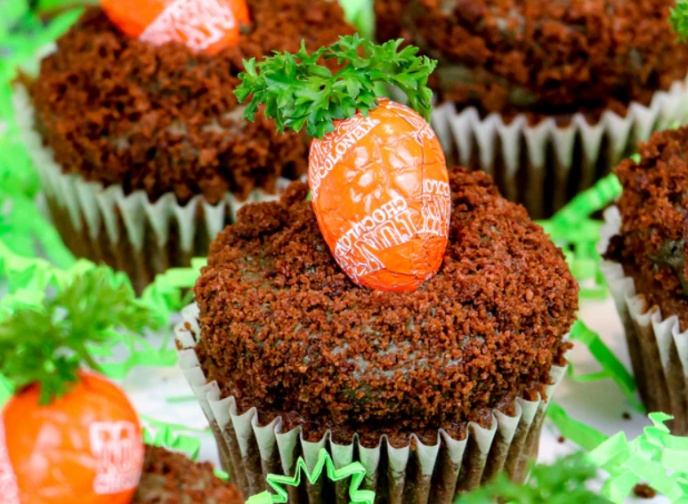 Easter egg carrot top cup-cakes