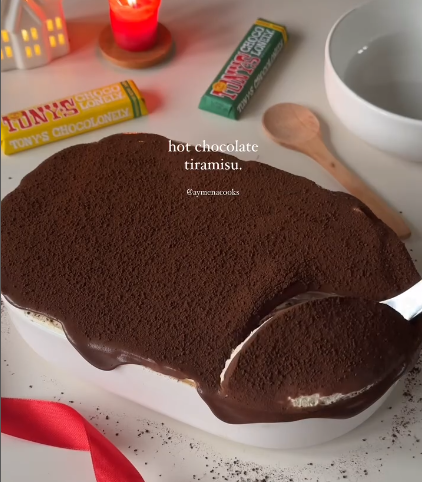 Tony's hot chocolate tiramisu