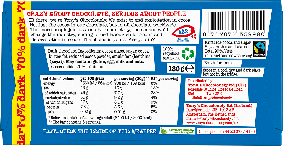 extra dark chocolate 70%