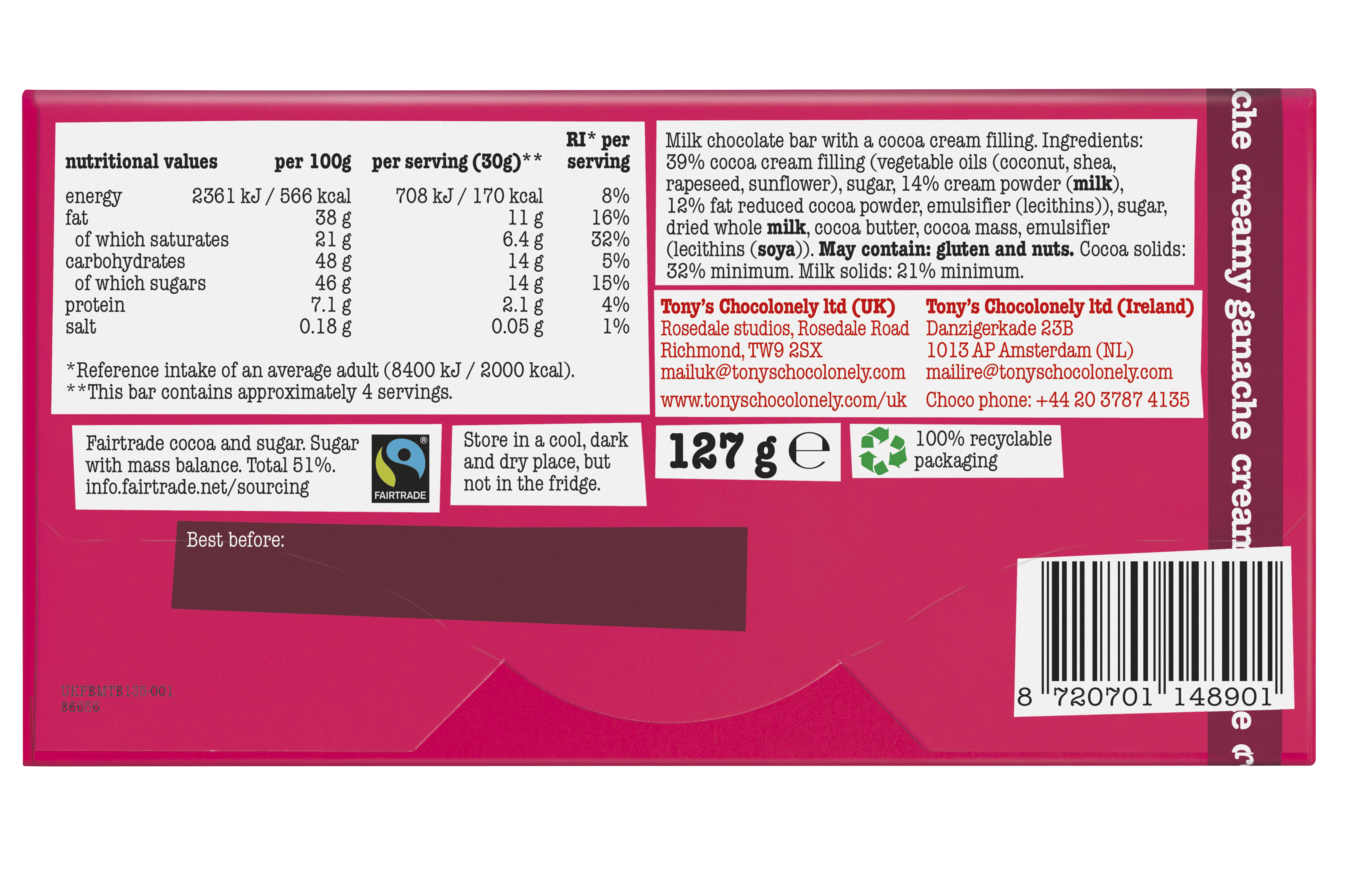 creamy milk chocolate ganache