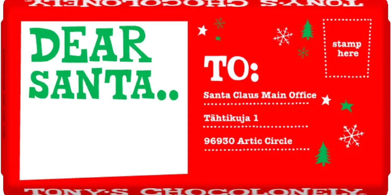 Dear Santa-Tony’s Chocolonely United Kingdom